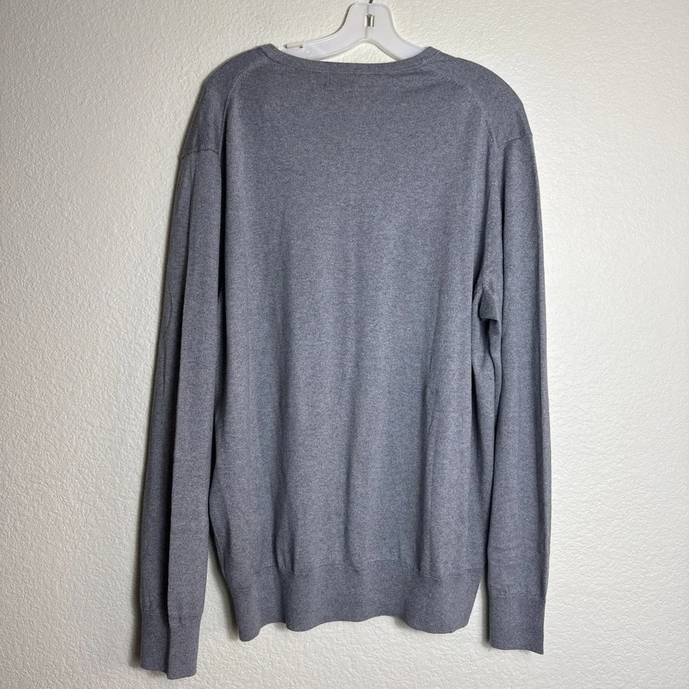 Banana Republic Luxury Blend Silk Cashmere V-Neck Sweater‎ Gray XL Quiet Luxury